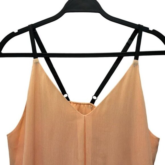 Alice + Olivia Womens Peach Mini Slip Dress With Black Leather Straps Size M - Picture 4 of 9